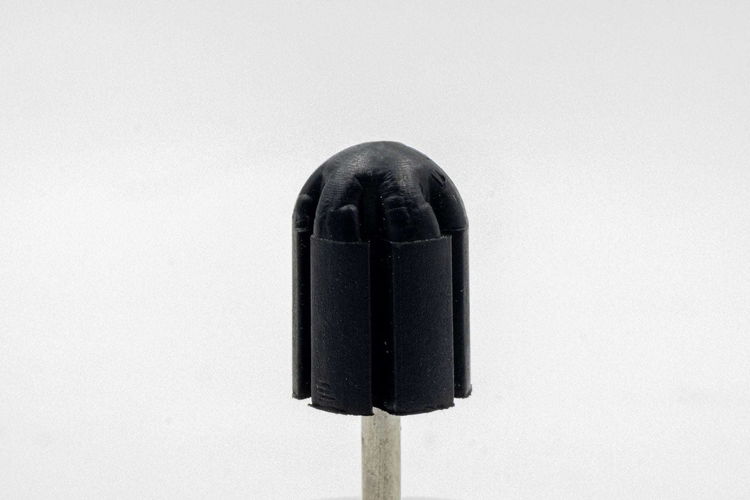 White Plastic Sanding Caps with Base + Mandrel, 10×15 mm — 10 pcs