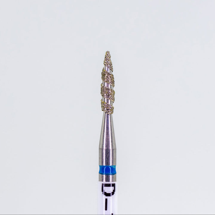 Fraises diamantées Tornado D-138T, forme flamme pointue, taille de tête 2,1x10 mm