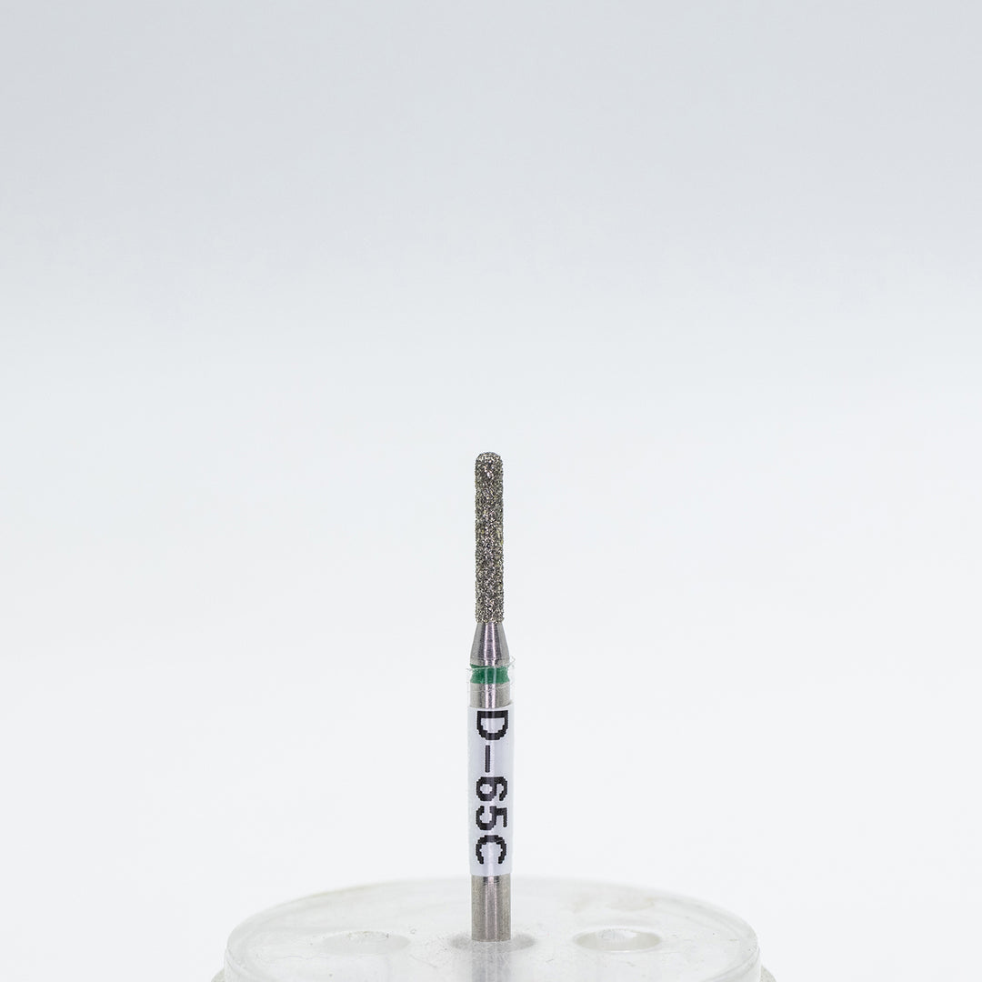 Broca de diamante para uñas D-65, forma cilindro redondeado; tamaño de cabeza 1.6x10.0 mm