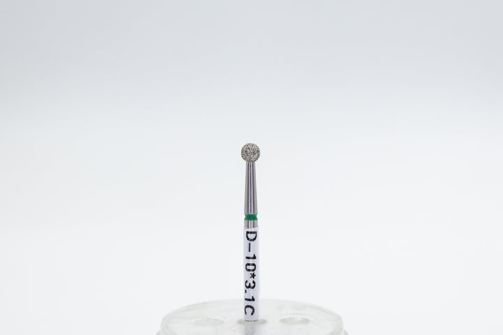 Puntas de fresa para uñas de diamante D-10*3.1, forma Bola, tamaño de cabeza 3.1x3.0 mm