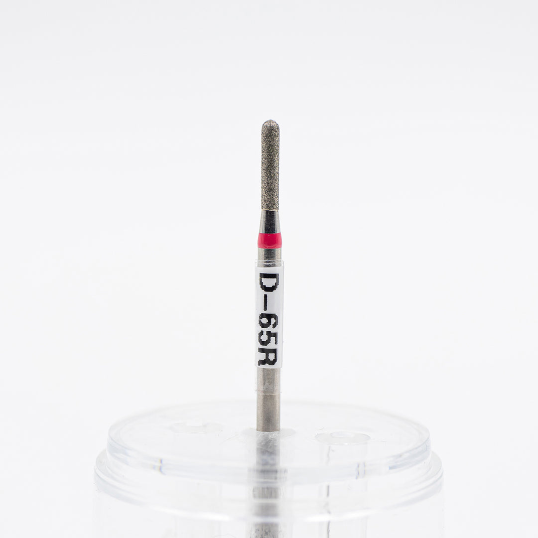 Broca de diamante para uñas D-65, forma cilindro redondeado; tamaño de cabeza 1.6x10.0 mm
