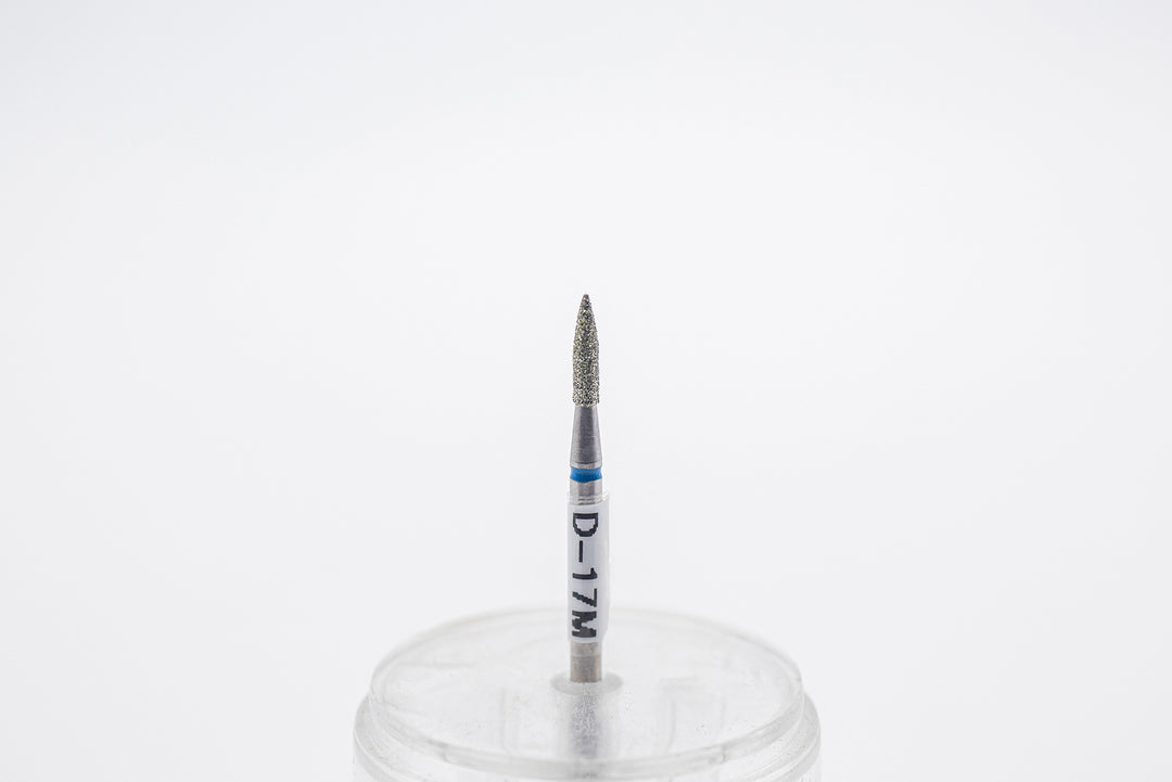 Forets à ongles diamantés D-17, forme de balle pointue, taille de la tête 1,8x8 mm
