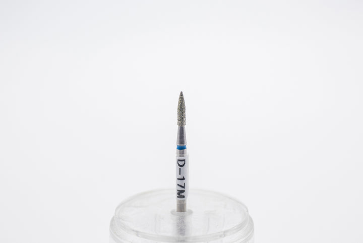 Forets à ongles diamantés D-17, forme de balle pointue, taille de la tête 1,8x8 mm