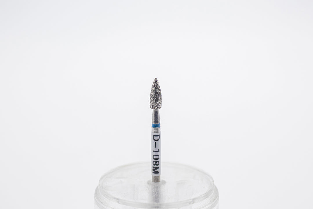Forets à ongles diamantés D-108, forme de balle, taille de tête 3,1x8 mm