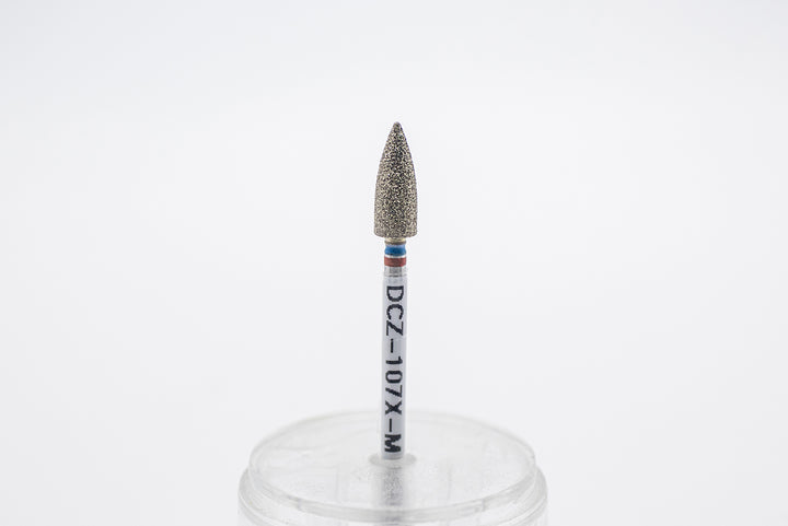 Coated Diamond Nail Drill Bit DCZ-107F-M, shape bullet, head size 4.5x12mm