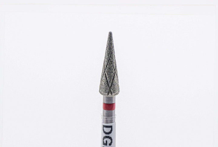 Diamond Cool Groove Nail Drill Bits Pointed Pear DGK-4X12 mm