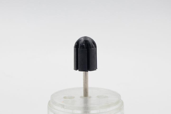 White Plastic Sanding Caps with Base + Mandrel, 10×15 mm — 10 pcs