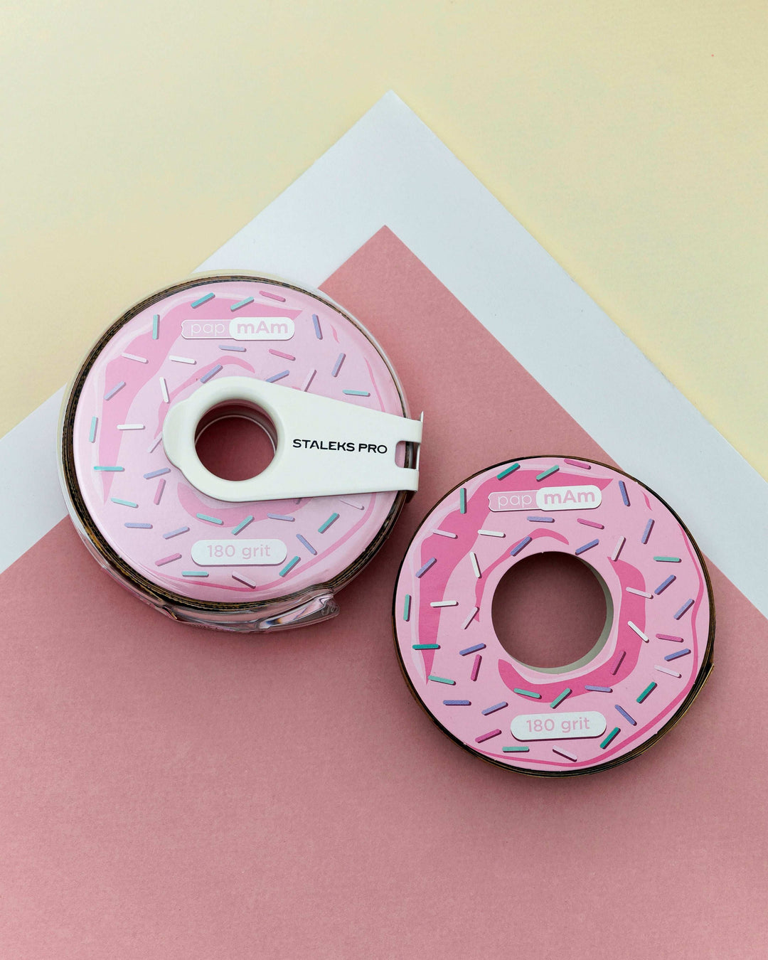 Staleks White disposable abrasive tape papmAm EXPERT ATC in a plastic case (donut) , width 20 mm