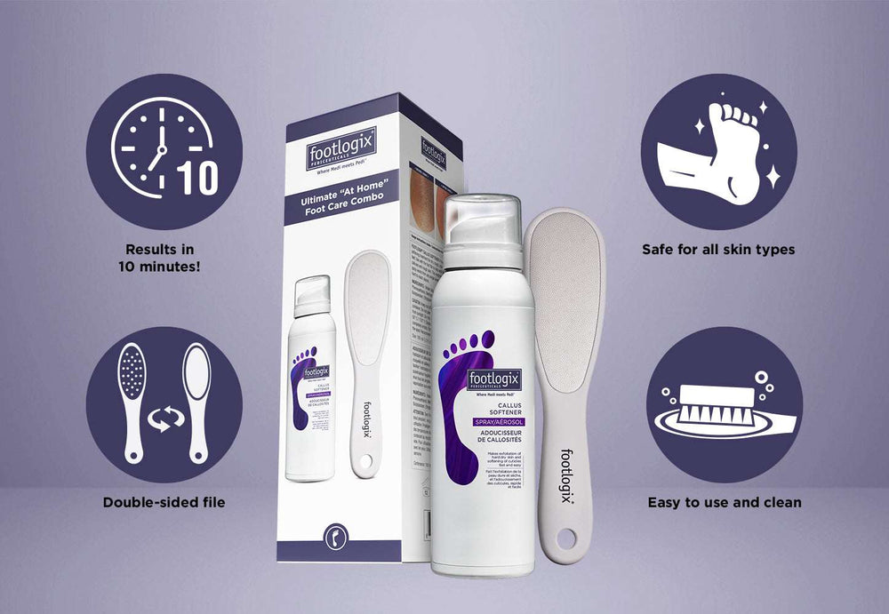 Footlogix At home foot care combo - callus softener (100 ml ) and exfoliating foot file (contact us for professional pricing)