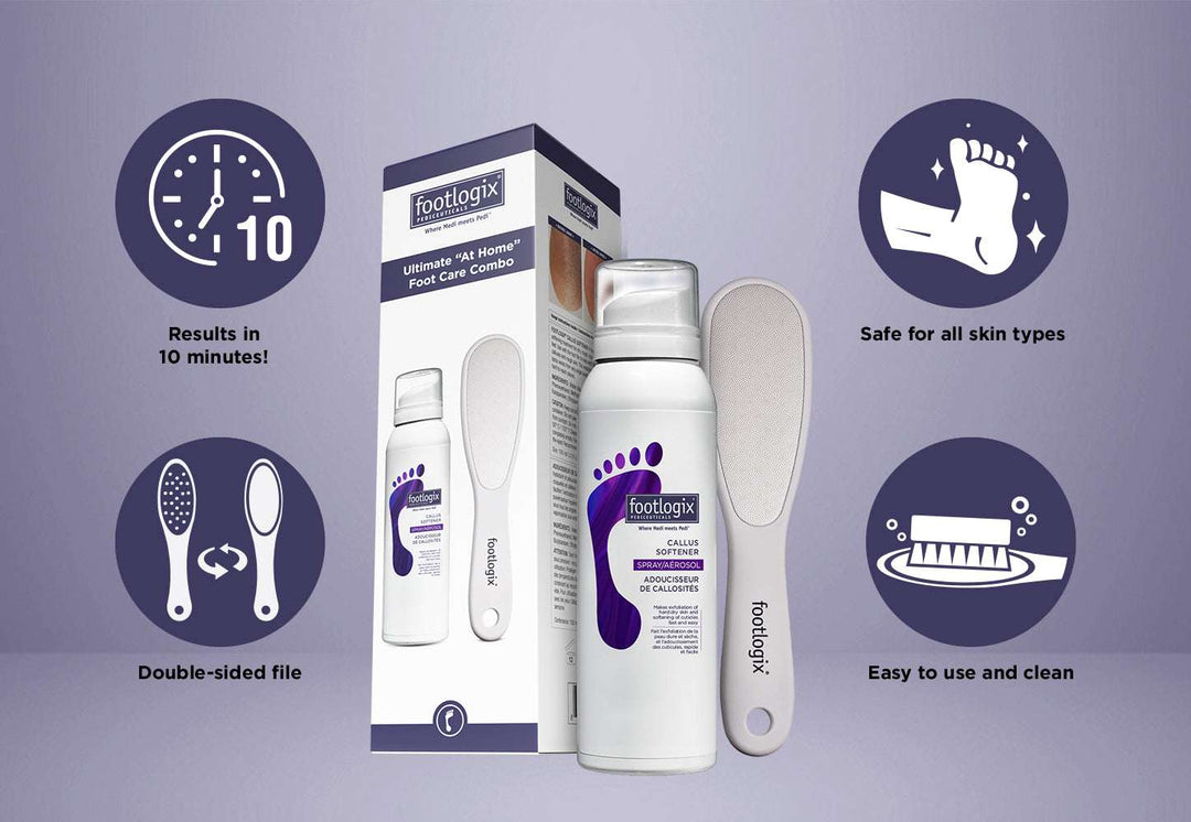 Footlogix At home foot care combo - callus softener (100 ml ) and exfoliating foot file (contact us for professional pricing)