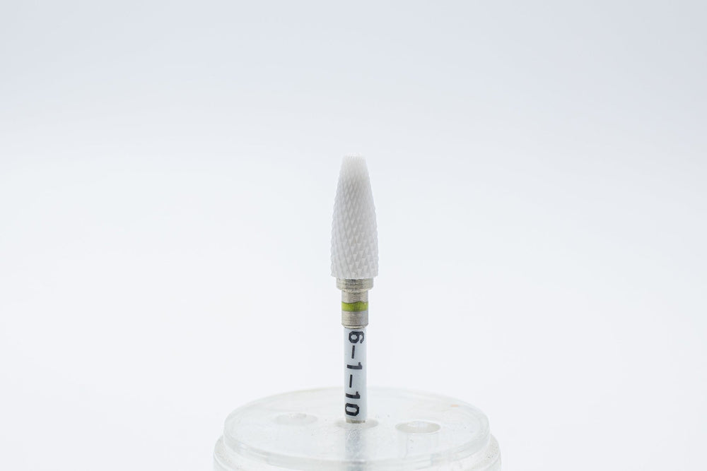 Ceramic drill bit 6 - 1 - 10 Extra Fine, shape Bullet, head size 5.5x14.5mm, 3/32" shank | for Acrylic Gel Nails | E - file Manicure Pedicure - U - tools - U - tools