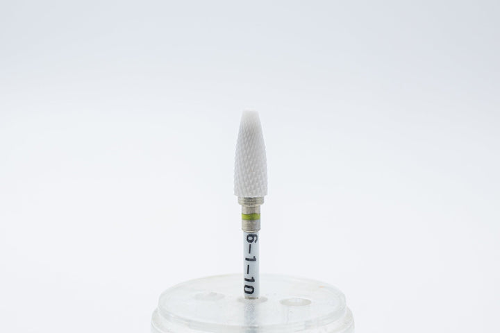 Ceramic drill bit 6 - 1 - 10 Extra Fine, shape Bullet, head size 5.5x14.5mm, 3/32" shank | for Acrylic Gel Nails | E - file Manicure Pedicure - U - tools - U - tools