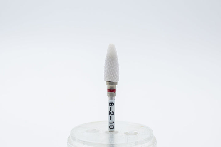 Ceramic drill bit 6 - 2 - 10 Fine,shape Bullet, head size 5.5x14.5mm, 3/32" shank | for Acrylic Gel Nails | E - file Manicure Pedicure - U - tools - U - tools