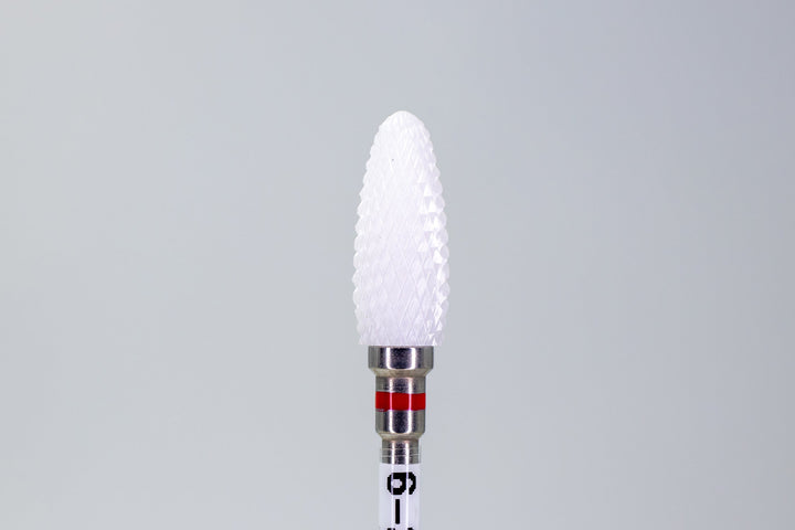 Ceramic drill bit 6 - 2 - 11 Fine,shape Olive, head size 6x15mm, 3/32" shank | for Acrylic Gel Nails | E - file Manicure