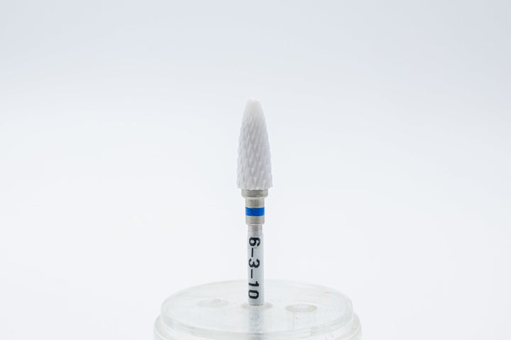 Ceramic drill bit 6 - 3 - 10 Medium, shape Bullet, head size 5.5x14.5mm, 3/32" shank | for Acrylic Gel Nails | E - file Manicure Pedicure - U - tools - U - tools
