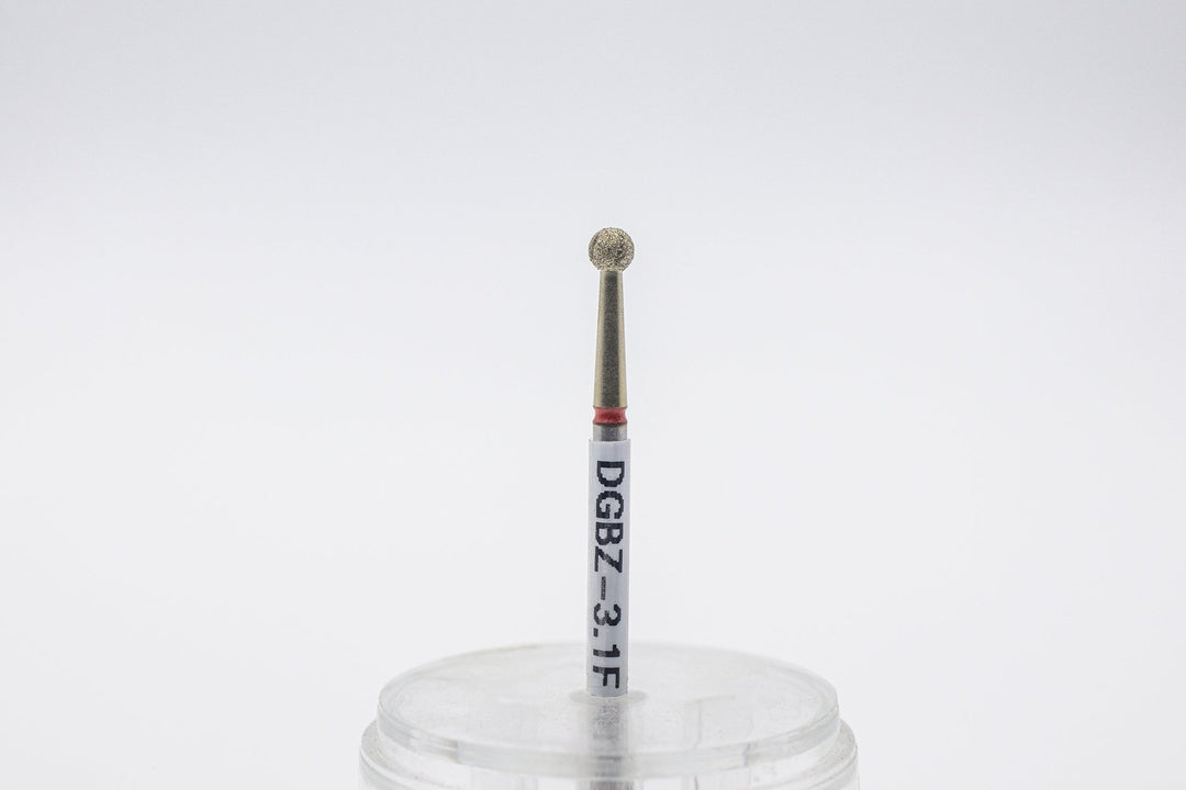 Diamond Cool Groove Nail Drill Bit Ball with special coating Model DGBZ-3.1, size 3.1x2.9 mm | U-tools