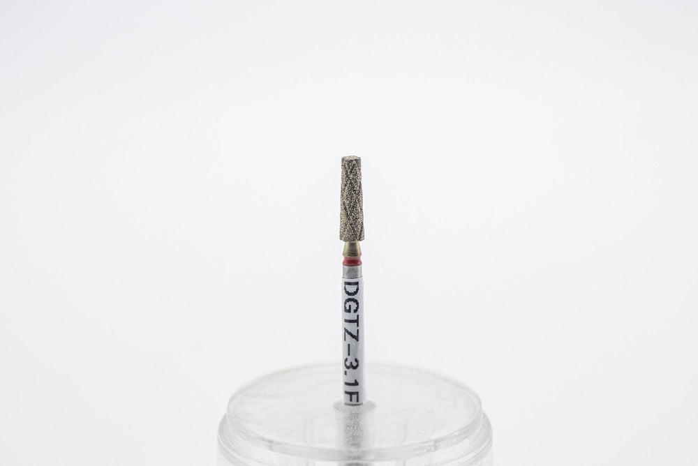 Coated Diamond Cool Groove Nail Drill Bits DGTZ - 3.1, shape Barrel Tapered, head size 3.1x10 mm - U - tools - U - tools
