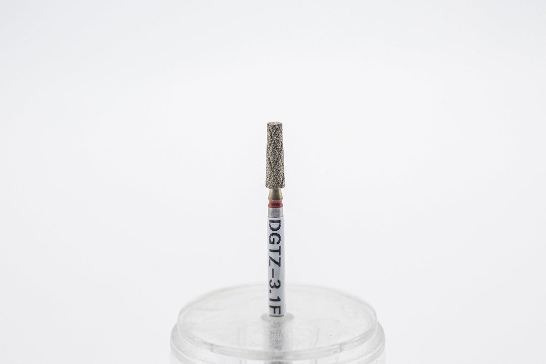 Coated Diamond Cool Groove Nail Drill Bits DGTZ - 3.1, shape Barrel Tapered, head size 3.1x10 mm - U - tools - U - tools