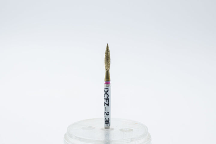 Coated Diamond Nail Drill Bit DCFZ - 2.3F, shape flame, head size 2.3x10 mm - U - tools - U - tools