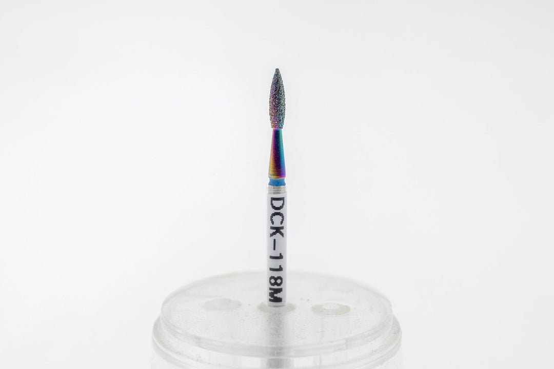 Coated Diamond Nail Drill Bits DCK - 118, shape Pointed Flame, head size 2.1x8.0 mm - U - tools - U - tools