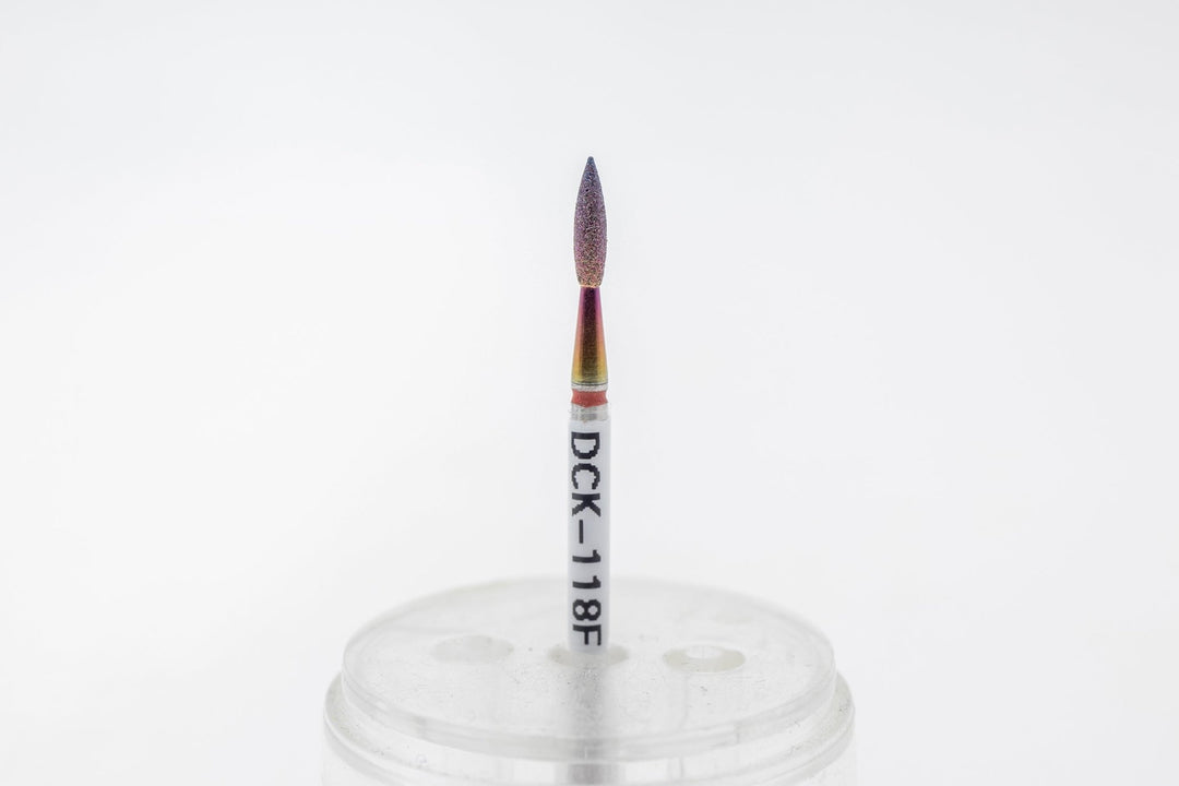 Coated Diamond Nail Drill Bits DCK - 118, shape Pointed Flame, head size 2.1x8.0 mm - U - tools - U - tools