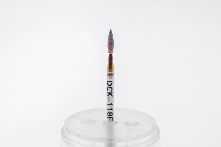 Coated Diamond Nail Drill Bits DCK - 118, shape Pointed Flame, head size 2.1x8.0 mm - U - tools - U - tools