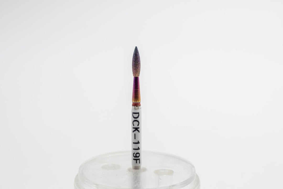 Coated Diamond Nail Drill Bits DCK - 119, shape Pointed Flame, head size 2.3x8.0 mm - U - tools - U - tools