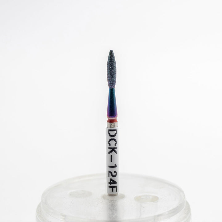 Coated Diamond Nail Drill Bits DCK - 124, Flame shape with a rounded tip, head size 2.1x8.5 mm - U - tools - U - tools