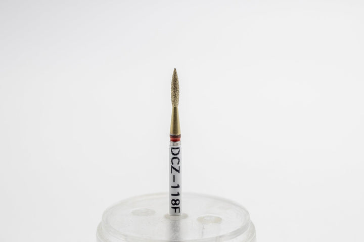 Coated Diamond Nail Drill Bits DCZ - 117, shape Pointed Flame, head size 1.8x8.0 mm - U - tools - U - tools