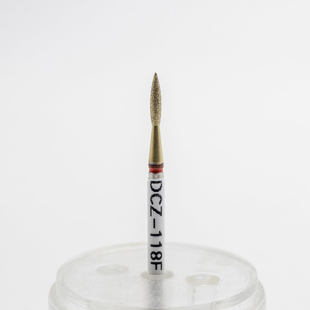 Coated Diamond Nail Drill Bits DCZ - 118, shape Pointed Flame, head size 2.1x8.0 mm - U - tools - U - tools