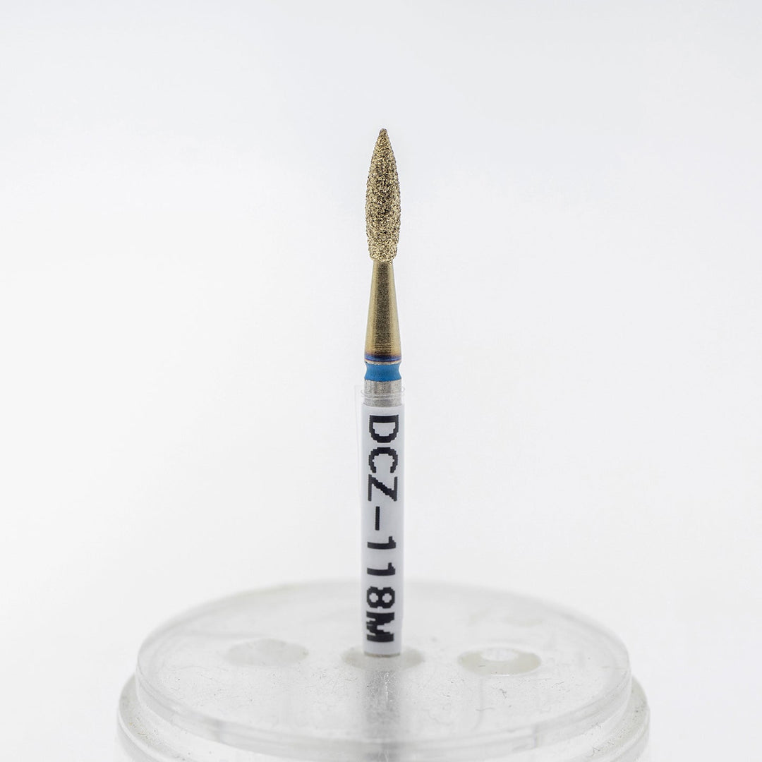 Coated Diamond Nail Drill Bits DCZ - 118, shape Pointed Flame, head size 2.1x8.0 mm - U - tools - U - tools