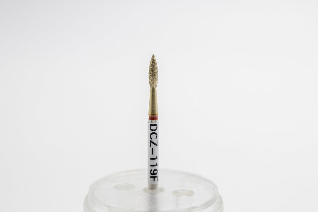 Coated Diamond Nail Drill Bits DCZ - 119, shape Pointed Flame, head size 2.3x8.0 mm - U - tools - U - tools