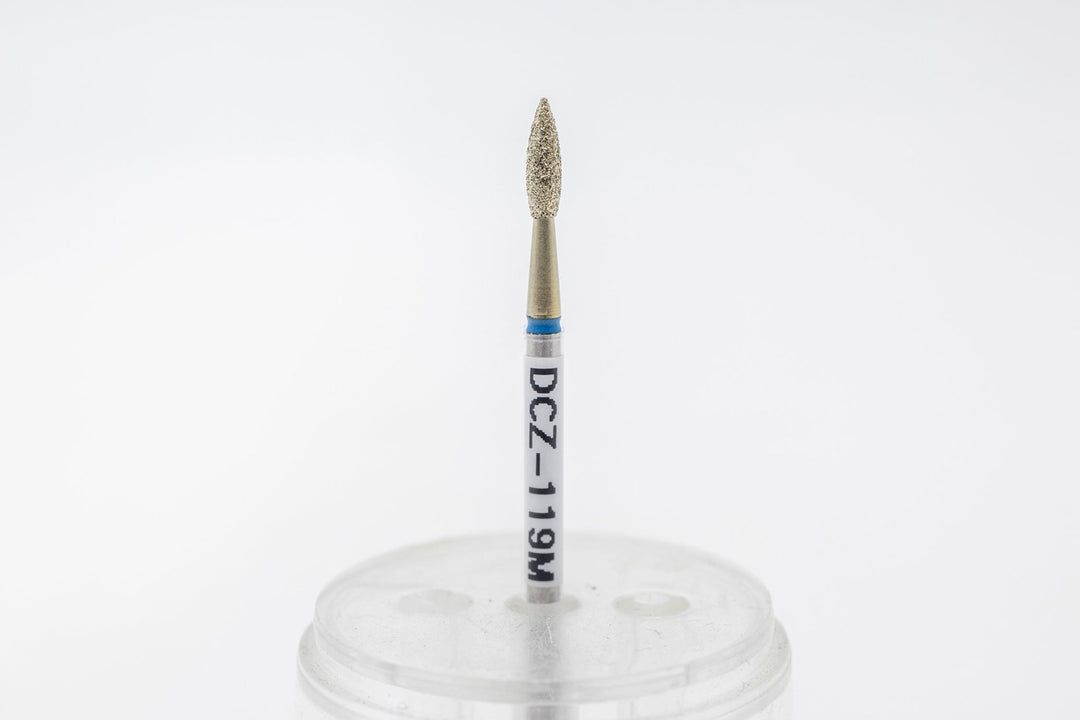Coated Diamond Nail Drill Bits DCZ - 119, shape Pointed Flame, head size 2.3x8.0 mm - U - tools - U - tools