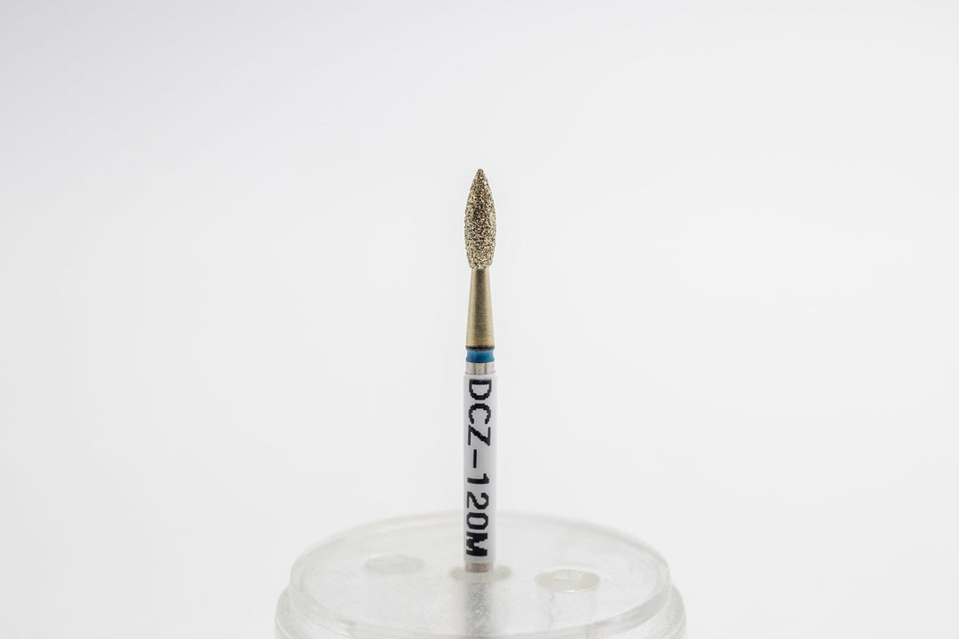 Coated Diamond Nail Drill Bits DCZ - 120, shape Pointed Flame, head size 2.5x8.0 mm - U - tools - U - tools