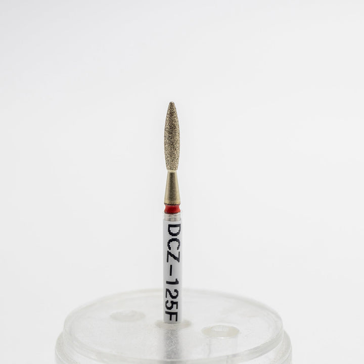 Coated Diamond Nail Drill Bits DCZ - 125, Flame shape with a rounded tip, head size 2.3x9.5 mm - U - tools - U - tools