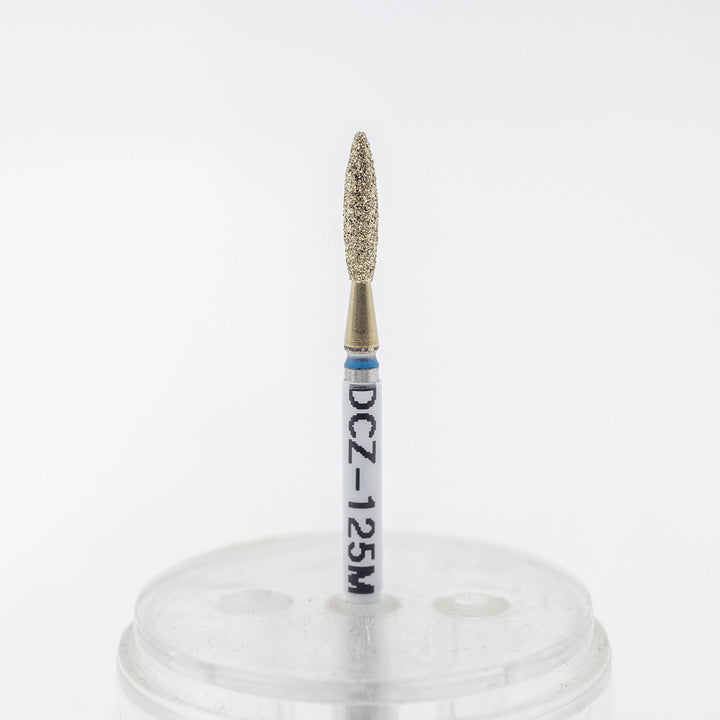 Coated Diamond Nail Drill Bits DCZ - 125, Flame shape with a rounded tip, head size 2.3x9.5 mm - U - tools - U - tools