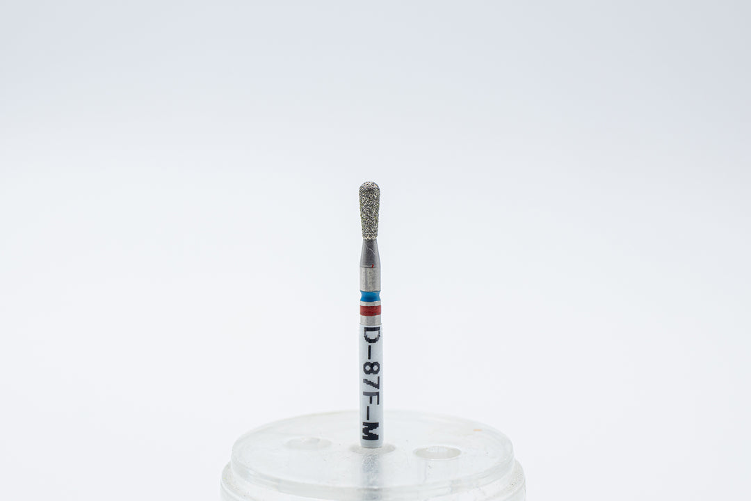 Diamond Nail Drill Bits D-87F-M, shape pear, head size 2.3x6 mm