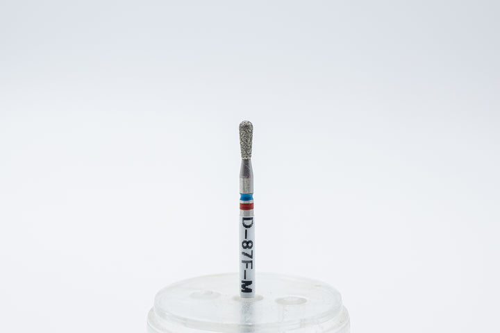 Diamond Nail Drill Bits D-87F-M, shape pear, head size 2.3x6 mm