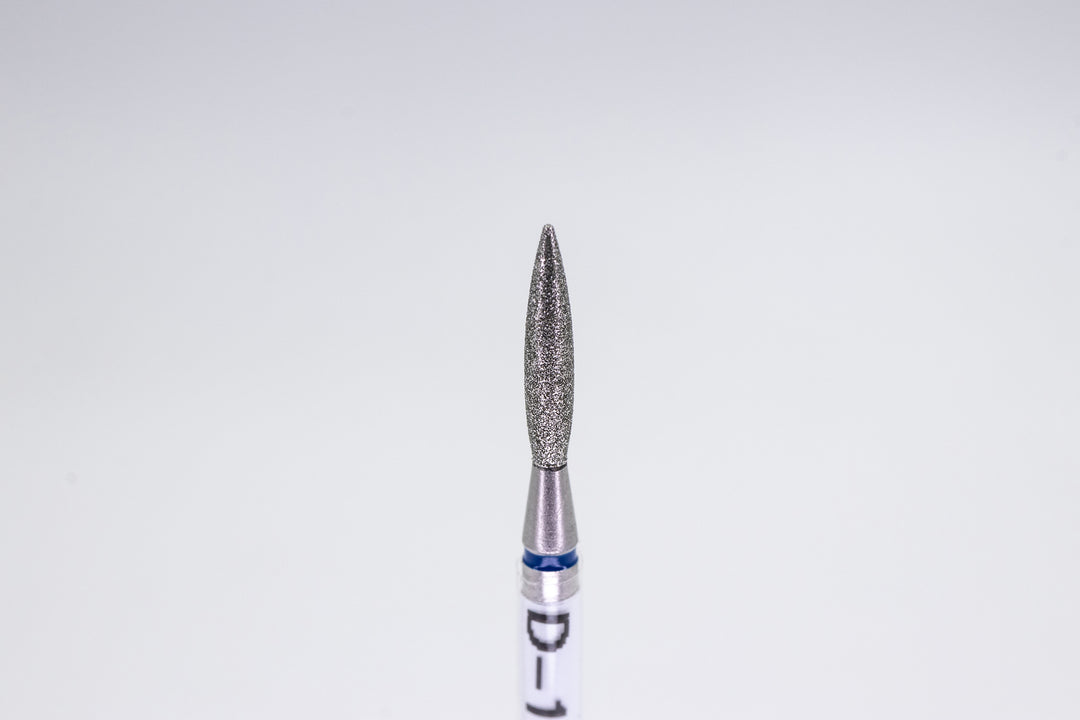 Diamond drill bit D-118/3, shape pointed  flame, size 2.0x9 mm