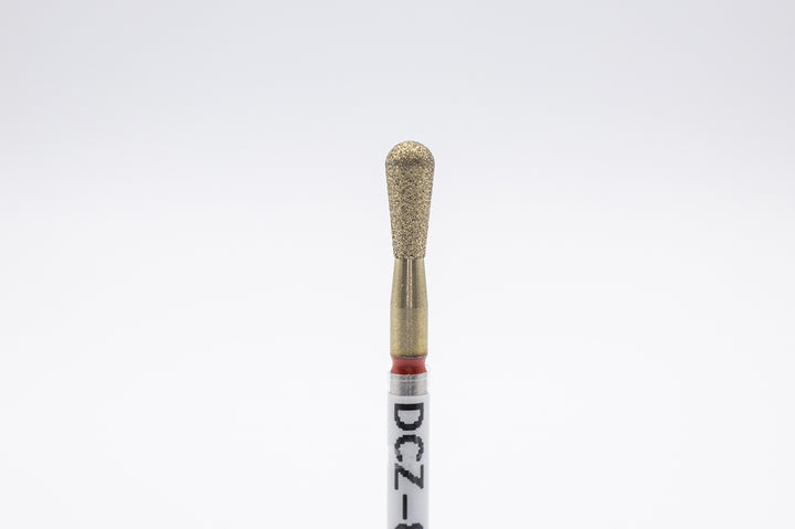 Coated Diamond Nail Drill Bit DCZ-88, shape pear, head size 3.1x7 mm