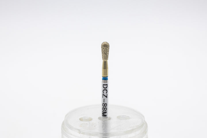 Coated Diamond Nail Drill Bit DCZ-88, shape pear, head size 3.1x7 mm
