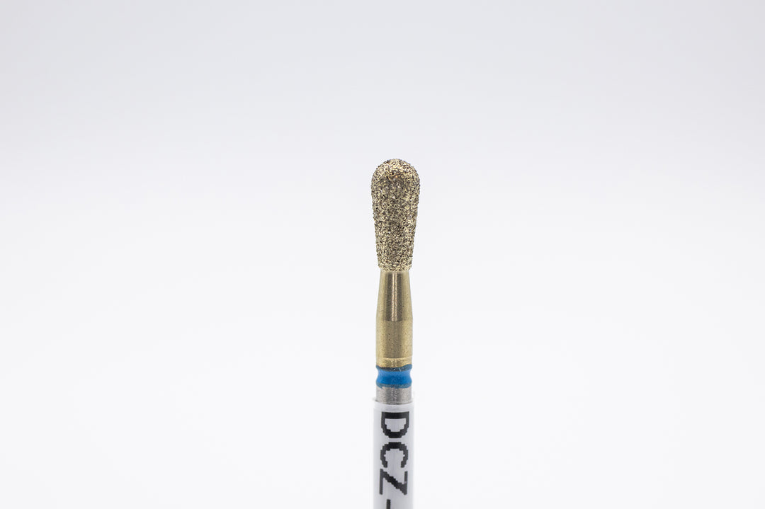 Coated Diamond Nail Drill Bit DCZ-88, shape pear, head size 3.1x7 mm