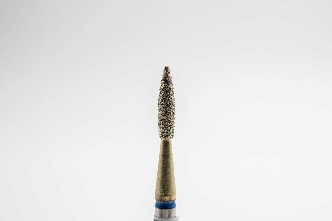 Coated Diamond Nail Drill Bits DCZ-117, shape Pointed Flame, head size 1.8x8.0 mm