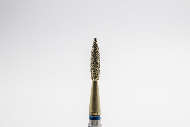 Coated Diamond Nail Drill Bits DCZ-117, shape Pointed Flame, head size 1.8x8.0 mm