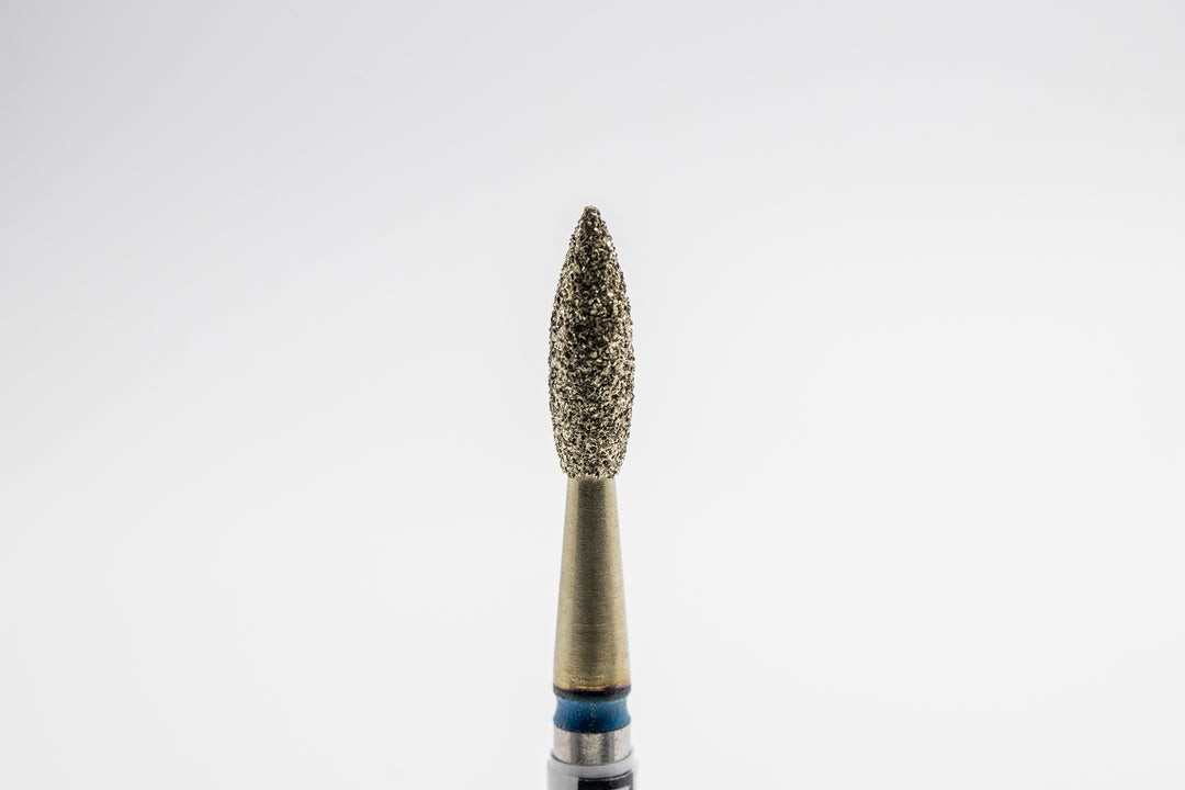 Coated Diamond Nail Drill Bits DCZ-120, shape Pointed Flame, head size 2.5x8.0 mm