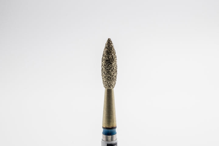 Coated Diamond Nail Drill Bits DCZ-120, shape Pointed Flame, head size 2.5x8.0 mm