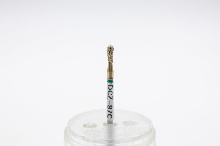 Coated Diamond Nail Drill Bit DCZ-87, shape pear, head size 2.3x6 mm