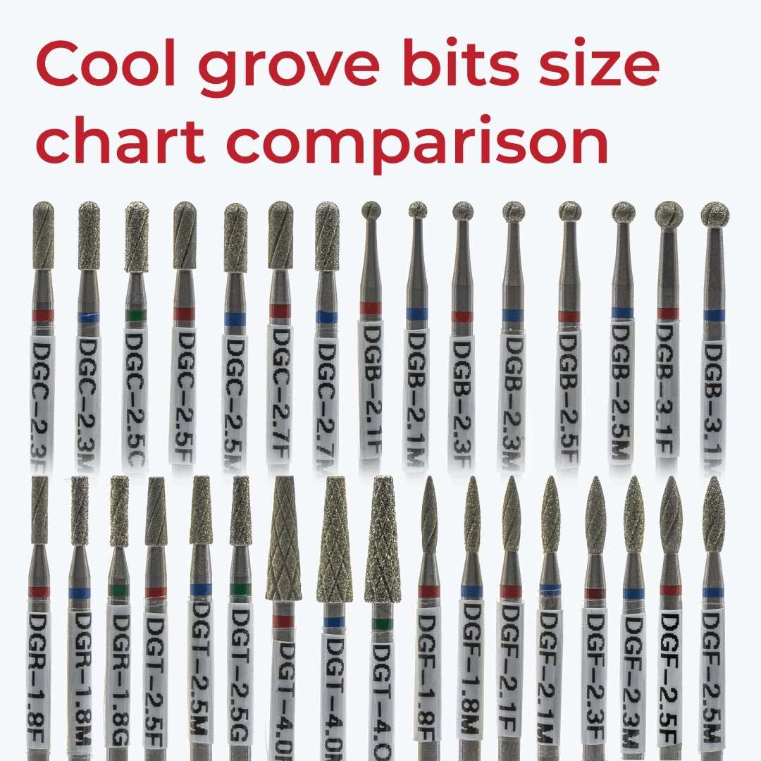 Diamond Cool Groove Nail Drill Bits Ball DGB-2.3*2.2 mm - U-tools