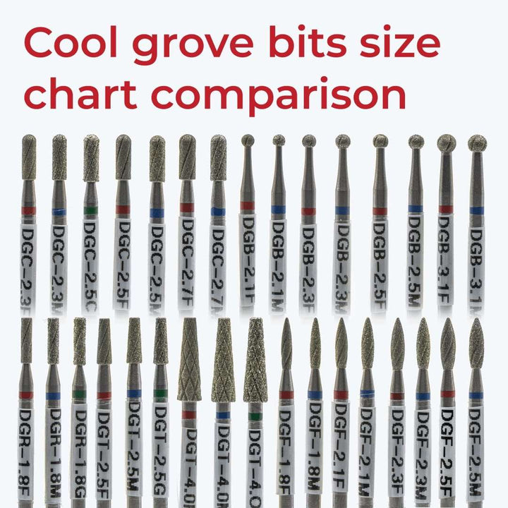 Diamond Cool Groove  Nail Drill bits Flame DGF-2.5*8 mm | U-tools