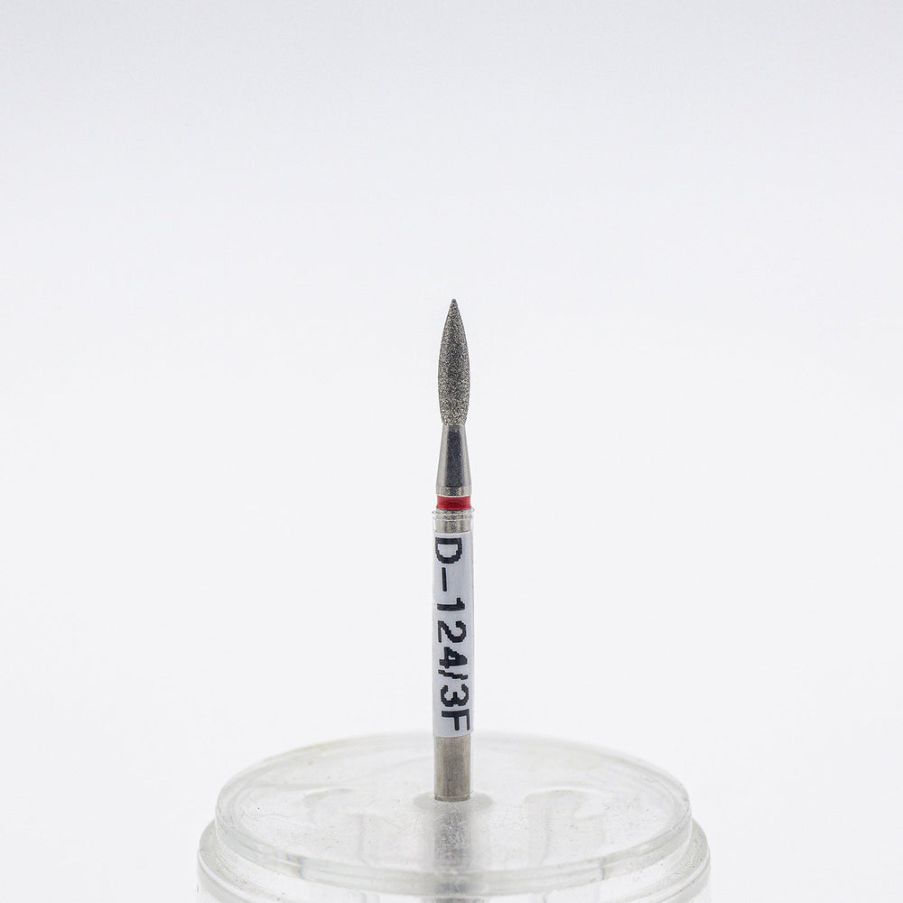 Diamond Drill Bit Rounded Flame - Tipped D - 124/3, size 2.0x8 mm - U - tools - U - tools